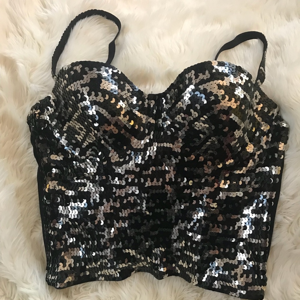 NWT Marciano sequin bustier